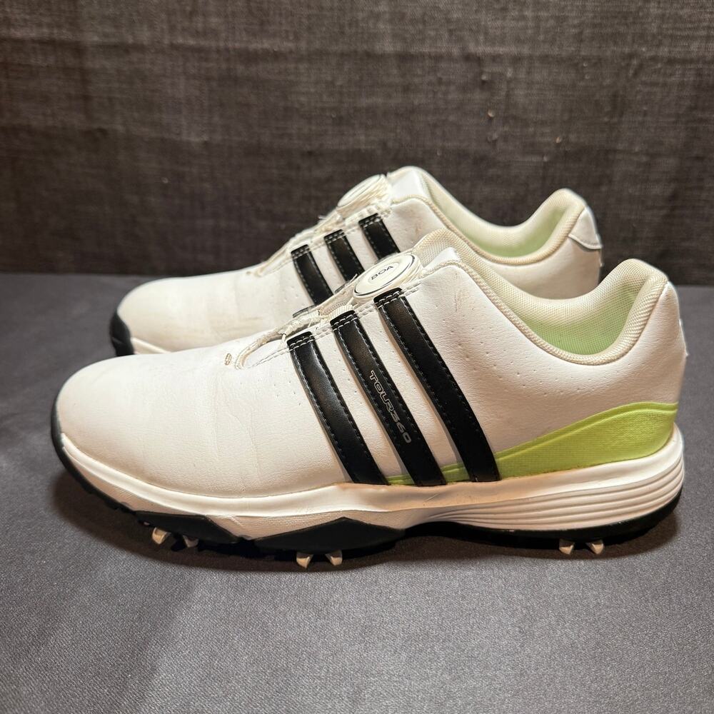 Adidas Junior Tour360 24 BOA Golf Shoes IF0268 White Black Green Spark Size 5